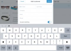 Add customer dialog ipad